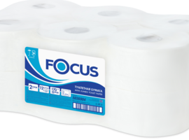 5036904 Focus Mini Jumbo туалетная бумага рулонах,100%цел.,2сл.,1400л.,12рул.*168м.