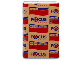 5041537 Focus Extra листовые бумажные полотенца Z-сложение,100% цел.,2сл.,200*240мм.,12пач.*200лст.