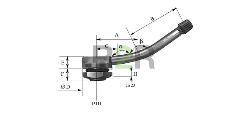 Металлический вентиль (длина 89 мм) для б/к грузовых дисков