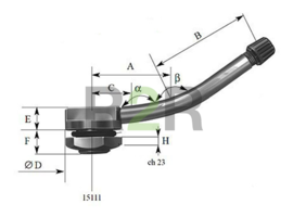 Металлический вентиль (длина 89 мм) для б/к грузовых дисков