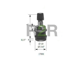 Металлический вентиль (длина 29 мм) для б/к грузовых колес, D=15,7 мм
