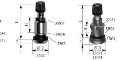 Металлический вентиль (длина 30 мм) для б/к легковых колес, D=11,5 мм